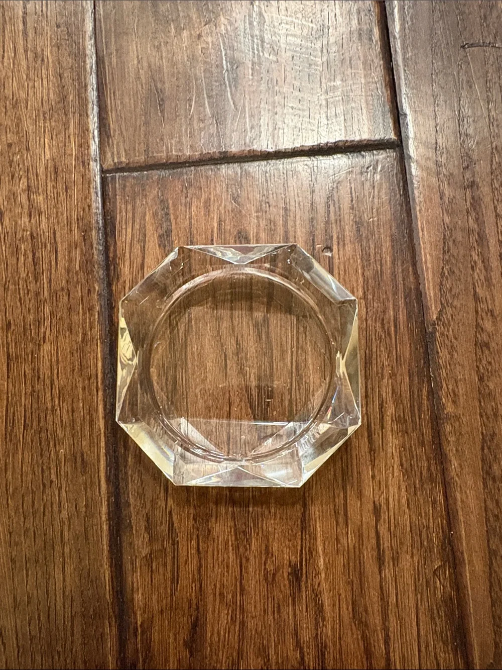 Restoration Hardware Clear Faceted Glass Candle Holder